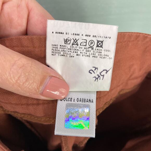 Dolce & Gabbana Casual Pants Size 26 US 40 IT Rust Orange Cropped Straight - Picture 4 of 12